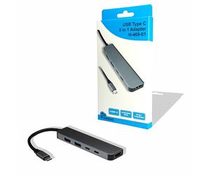 Inter-Tech Adattatore Argus H-469-01 5 in 1 USB-C, HDMI 4K, PD100W
