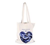 Inter Tote Bag IM Bianca Amarti è Destino, 100% Cotone, Stampa Digitale Cuore Serigrafico