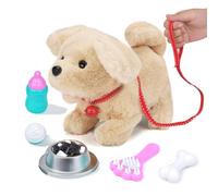 Interactive Bambino Peluche Cane, Giocattolo in Peluche Cane che corura e abbaia, Animali elettronici che camminano e abbaia al guinzaglio, Giocattoli interattivi per bambini da 3 4 5 6 7 anni e più