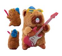 Interactive Capybara Plush - Dancing Stuffed Animal, 7.1 inches Vocal Recording Toy with Guitar, Soft Electric Doll for Kids Bedroom Decoration Play, Cute Animal , Children Fun Collectible Gift