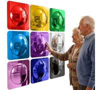 Interactive Color Reflection Mirrors for Seniors, 9 Pack Acrylic Visual Activity Boards for Elderly Adults, Sensory Engagement Hand Eye Coordination Set