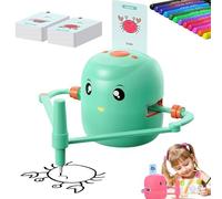 Interactive Drawing Robot for Kids, 2025 New Smart Drawing Robot with 100 Word Cards&12 Colorful Pens, Voice Interaction, Drawing Guidance for 3-8 Boys Girls (Blue)