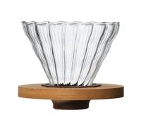 Interactive For Over Coffee Dripper, Singola Cup Glass Cono with Stand, Reusable Stainless Steel Filter Funnel, Clean Brew Maker, Ideal for Home work place and Workplace Brewing