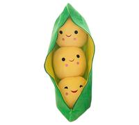 Interactive Fun Pea Pod: Boasting a novel design in a cute cartoon pea pod shape, this plush toy features 3 "beani" rotondi con diverse espressioni e postures, creating laughter and joy durin