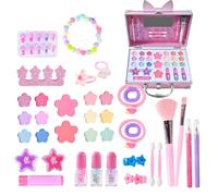 Interactive Kids Makeup Kit, Learning Makeup Beauty Set Washable Cosmetic Toys, Kit per la casa all'aperto, Funny Toddler Make Up Playset, 10,24 x 6,3 x 3,39 pollici