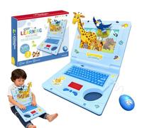 Interactive Toy Laptop-Featuring Lights, Sounds, and Educational Games, Laptop giocattolo interattivo con Luci e Suoni, Computer Educativo Regali per Bambini compleanni e Natale，B