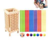Interactive Wooden Stick Dice Game with Balance Tower | Fun Educational Board Games for Kids | Fine Motor Skills Development and Math Counting Toys for Children Aged 3 and Up