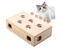 Interactive Wooden Whack Mole Cat Toy, Cat Scratcher and Play Game, Fun Indoor Activity for Cats, Promotes Physical Exercise, Mental Stimulation, Hunting Instincts, Keeps Cats Engaged