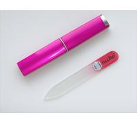 Interamente Brevettata Rosa Manico Mini Vetro Unghie File E Custodia Protettiva