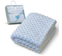 Interbaby Amazon - Coperta per neonati con fodera in sherpa - Bolle blu