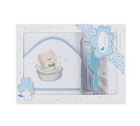 Interbaby Asciugamano con cappuccio per neonato OSITO BAÑERA in rosa con Set de Spazzola e Pettine - 900 g
