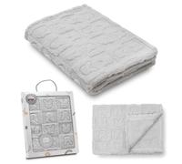 Interbaby - Coperta neonato | Extra morbido Sherpa incisa coniglietti, confortevole, calda | Coperta mesi bambino 80 x 110 cm, Unisex, per lettini, passeggini