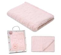 Interbaby - Coperta neonato | Extra morbido Sherpa incisa coniglietti, confortevole, calda | Coperta mesi bambino 80 x 110 cm, Unisex, per lettini, passeggini