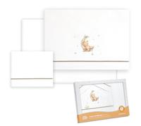 Interbaby - Lenzuola Baby Cotone - Auto/Mosè/Navicella - Orso Luna Stelle - Set 3Pcs. Lenzuolo sotto + piano di lavoro + federa cuscino