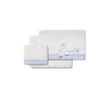 Interbaby Lenzuola Coralina Minicuna Cuore Amorevole Bianco e Blu
