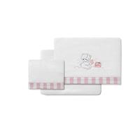 Interbaby Lenzuola Coralina Minicuna Honey Bear bianco e rosa