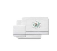 Interbaby Lenzuola Coralina New Sleeping Bianco e Verde per navicella e carrozzina