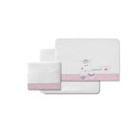 Interbaby Lenzuola Coralina per culla Cuore Amoroso bianco e rosa