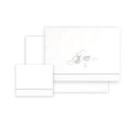 Interbaby - Lenzuola in cotone per miniculla - Cicogna Orso - Set 3 pezzi. Lenzuolo sotto + piano di lavoro + federa cuscino