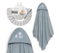Interbaby - Mantello da bagno per bambini + berretto regolabile | Asciugamano con cappuccio 100% cotone, unisex, morbido, asciugatura rapida, ideale per neonati, neonati e bambini piccoli, design