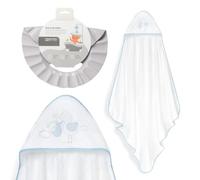Interbaby - Mantello da bagno per bambini + berretto regolabile | Asciugamano con cappuccio 100% cotone, unisex, morbido, asciugatura rapida, ideale per neonati, neonati e bambini piccoli, design