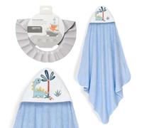 Interbaby - Mantello da bagno per bambini + berretto regolabile | Asciugamano con cappuccio 100% cotone, unisex, morbido, asciugatura rapida, ideale per neonati, neonati e bambini piccoli, design