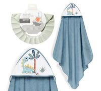 Interbaby - Mantello da bagno per bambini + berretto regolabile | Asciugamano con cappuccio 100% cotone, unisex, morbido, asciugatura rapida, ideale per neonati, neonati e bambini piccoli, design