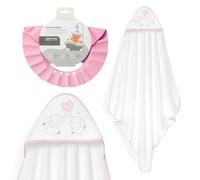 Interbaby - Mantello da bagno per bambini + cappello regolabile | Asciugamano con cappuccio 100% cotone, unisex, morbido, asciugatura rapida, ideale per neonati, neonati e bambini piccoli, design a