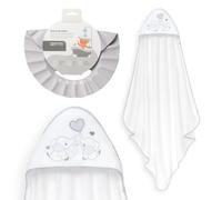 Interbaby - Mantello da bagno per bambini + cappello regolabile | Asciugamano con cappuccio 100% cotone, unisex, morbido, asciugatura rapida, ideale per neonati, neonati e bambini piccoli, design a