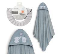 Interbaby - Mantello da bagno per bambini + cappello regolabile | Asciugamano con cappuccio 100% cotone, unisex, morbido, asciugatura rapida, ideale per neonati, neonati e bambini piccoli, design a