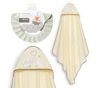 Interbaby - Mantello da bagno per bambini + cappello regolabile | Asciugamano con cappuccio 100% cotone, unisex, morbido, asciugatura rapida, ideale per neonati, neonati e bambini piccoli, design a