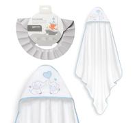 Interbaby - Mantello da bagno per bambini + cappello regolabile | Asciugamano con cappuccio 100% cotone, unisex, morbido, asciugatura rapida, ideale per neonati, neonati e bambini piccoli, design a