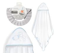 Interbaby - Mantello da bagno per bambini + cappello regolabile | Asciugamano con cappuccio 100% cotone unisex | morbido, asciugatura rapida | Ideale per neonati, neonati e bambini piccoli | Design