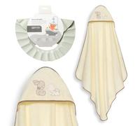 Interbaby - Mantello da bagno per bambini + cappello regolabile | Asciugamano con cappuccio 100% cotone, unisex, morbido, asciugatura rapida, ideale per neonati, neonati e bambini piccoli, design orso