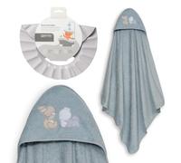 Interbaby - Mantello da bagno per bambini + cappello regolabile | Asciugamano con cappuccio 100% cotone, unisex, morbido, asciugatura rapida, ideale per neonati, neonati e bambini piccoli, design orso