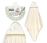 Interbaby - Mantello da bagno per bambini + cappello regolabile | Asciugamano con cappuccio 100% cotone unisex | morbido, asciugatura rapida | Ideale per neonati, neonati e bambini piccoli | Design