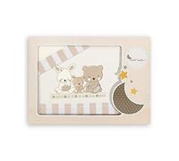Interbaby Set Di 3 Lenzuola In Cotone Per Culla - Modello: Love In Beige - 700 g