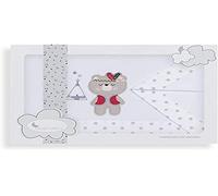 Interbaby Set di lenzuola da culla TIPI OSO in bianco e grigio - 700 g