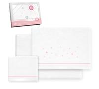 Interbaby - Set di lenzuola per lettino 60 x 120 cotone 100% | lenzuolo per lettino in flanella, caldo, morbido, con lenzuolo con angoli, piano di lavoro e federa per cuscino | ideale per l'inverno |