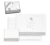 Interbaby - Set di lenzuola per lettino 60 x 120 cotone 100% | lenzuolo per lettino in flanella, caldo, morbido, con lenzuolo con angoli, piano di lavoro e federa per cuscino | ideale per l'inverno |