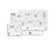 Interbaby - Set di lenzuola per minicuna 50 x 80 cm, per bebè - lenzuola invernali in corallina - modello Koala - con lenzuolo sotto + lenzuolo sopra + federa cuscino