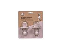 Interbaby Set di posate per l'apprendimento in silicone anti-soffocamento, rosa