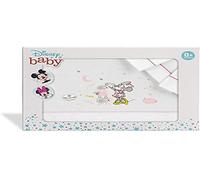Interbaby Set Lenzuola 100% Cotone Per Lettino Neonato Disney Minnie Bianco E Rosa - 220 g