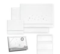 Interbaby Set Lenzuola Cotone Culla 50x80 cm Stelle Luna Bc/Grigio | Set lenzuola culla e navicella 50x80 in flanella di cotone: lenzuolo con angoli, sopra e federa, inverno, regalo nascita