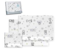 Interbaby - Set Lenzuola per Culla 60x120 Poliestere 100% | Lenzuolo per Culla Coralina, Caldo | Include Lenzuolo con Angoli, Lenzuolo Superiore e Federa Cuscino | Ideale per l'Inverno | Koala Bianco