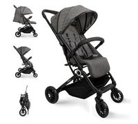 Interbaby - Passeggino Voyage | Passeggino dalla nascita fino a 48 mesi o 22 kg | Pulsante pieghevole rapido, ammortizzatori, capottina XXL intercambiabile, braccioli | Passeggino grigio
