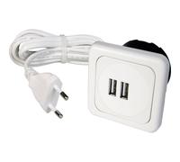 interBär 9016-008.81 2 vie Presa di ricarica USB con USB IP20 Bianco