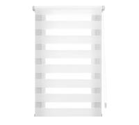 INTERBLIND | Tenda notturna e giorno installazione senza attrezzi - Tenda EasyFix dimensioni 55 x 130 x altezza - Tenda senza trapano, dimensioni tessuto, 52 x 125 - Tenda notte e giorno bianco