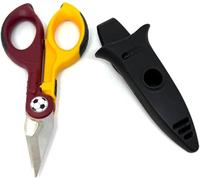 Intercable 16020-F1-CR Forbice Tronchesina 3 in 1 per Elettricisti, Edizione Limitata Roma, Giallorosso, Acciaio Inossidabile, con SafetyBox