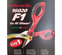Intercable 16020-F1 3 in 1 Forbice per Elettricisti, Tagliare, Spellare, Crimpare, F1